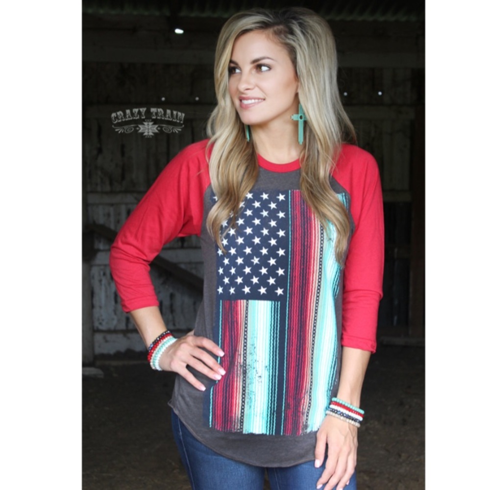 Crazy Train American Flag T-Shirt